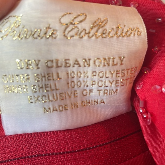 David’s Bridal Private  Collection : Strapless, sequined  Red Prom Gown size 6. - Picture 10 of 12